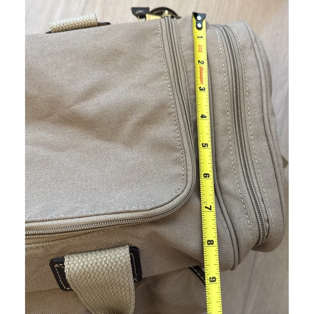 Vintage Eddie Bauer Duffle Bag Canvas Leather Trim Ford Travel Utility Weekender